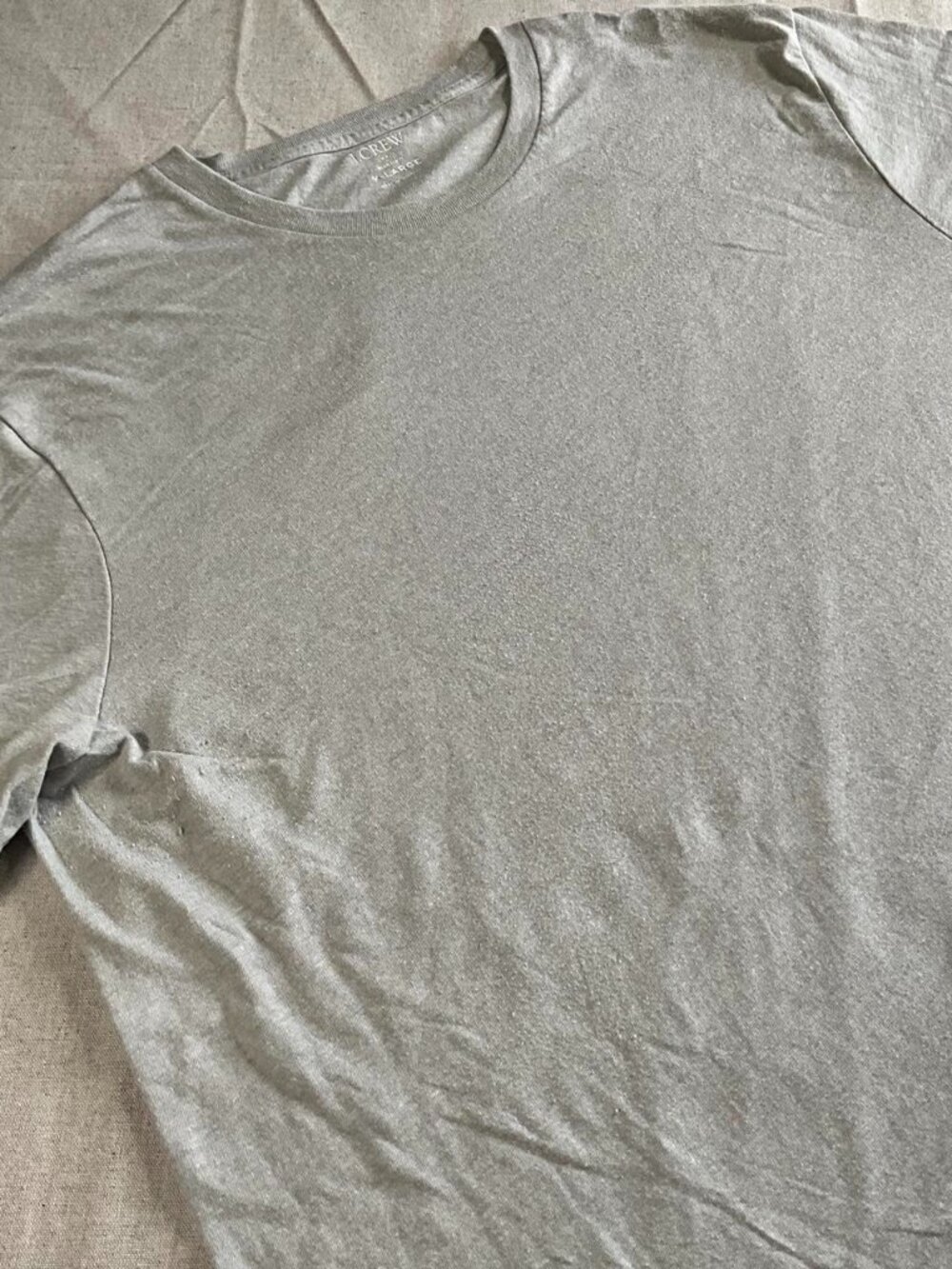 Womens J.Crew Washed Gray Cotton Blend Minimalist Training Everyday Tee (XLarge)